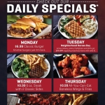 Applebee's Daily Specials Table Top Card